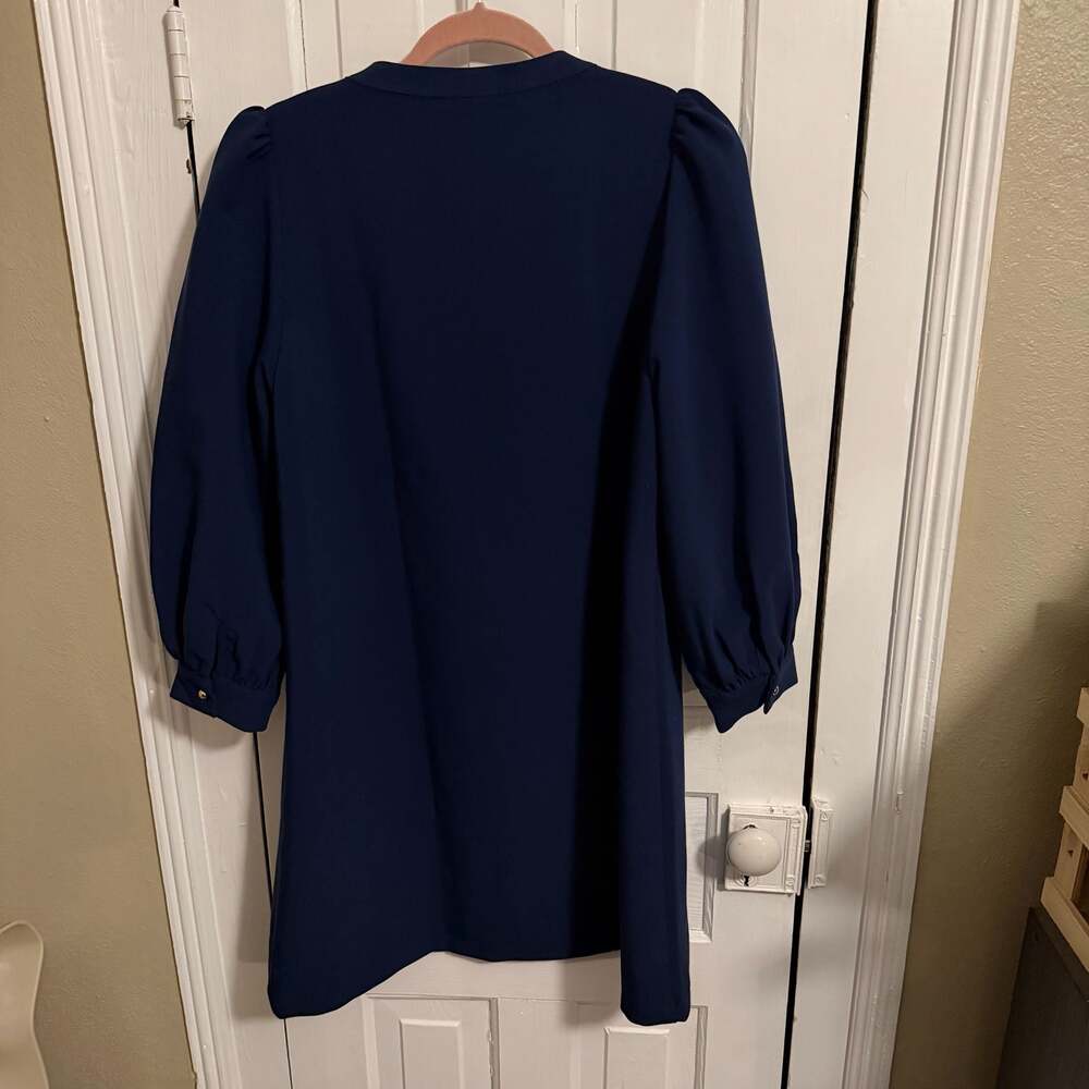 Pomander Place Navy Blue Crepe Samantha Dress Large Tuckernuck - Picture 5 of 8